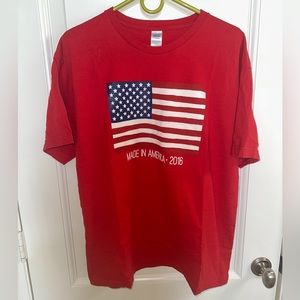 American flag t shirt, made in the USA, size large
